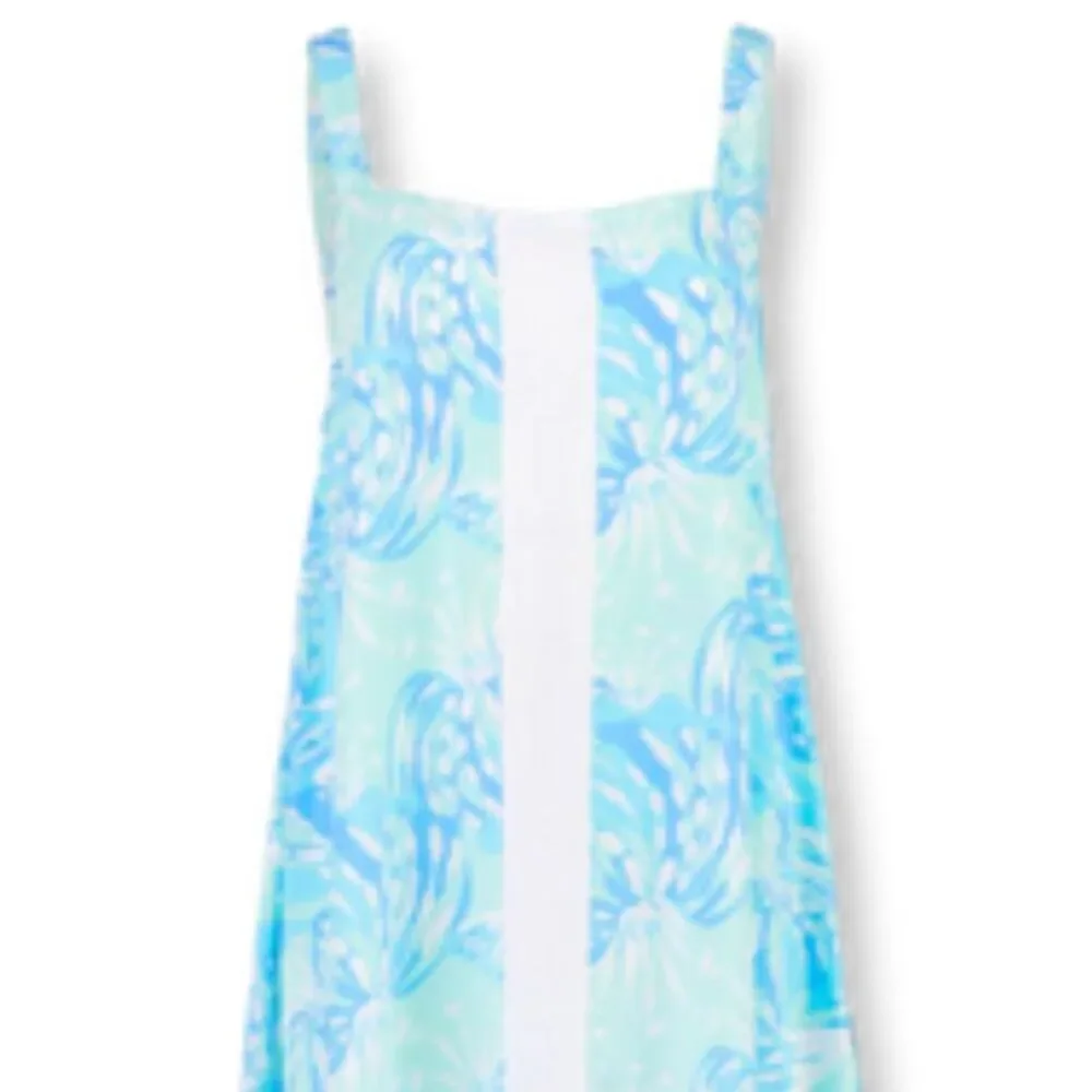 Lilibridge The Blue Tropics Midi Dress Womens S Beach Coastal Flowy Coverup NEW